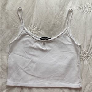 Brandy Melville White Keyhole Crop Top